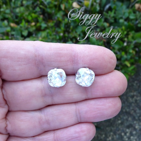 Swarovski Crystal Moonlight Earrings, 10mm Studs - Picture 6 of 7